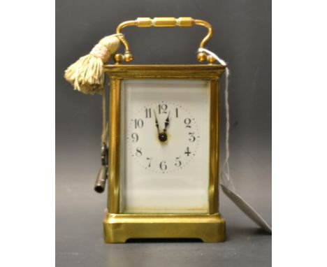 A 19th century French brass carriage clock 
