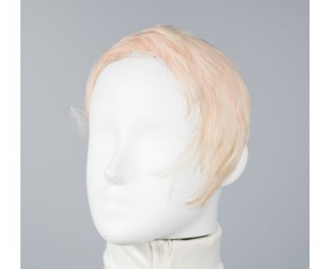 Bonwit Teller by Therese Ahrens. Pink feather fascinator.Vintage.