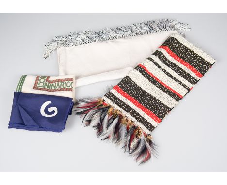 Set of four scarves from various brands and made of different fabrics.&nbsp;A. Sulka &amp; Company. London, Chicago, New York