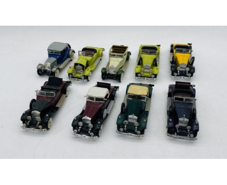A small collection of unboxed Rio Rolls Royce die-cast model cars - 1:43 scale