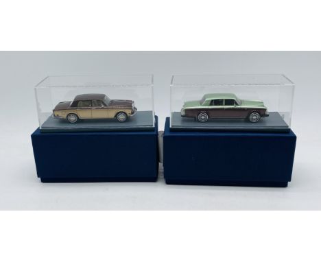 Two boxed/cased Neo Scale Models Rolls Royce die-cast model cars including Silver Shadow II & Silver Shadow (both 1:43 scale)