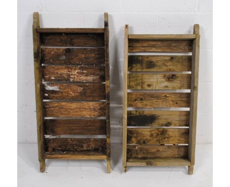 A pair of vintage rustic potting trays - length 90cm, width 43cm