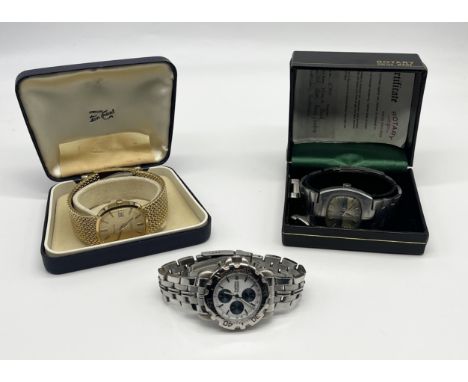 A collection of three watches including Rotary, Krug Baumen Sportsmaster and Accurist - two boxed