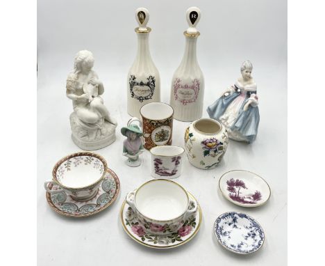 A collection of various china including two Wade Royal Victoria decanters, various Royal Worcester, Doulton "Southern Belle" 