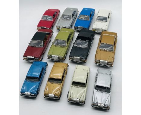 A collection of twelve unboxed Burago die-cast Rolls Royce model cars including eight Camargue's (all 1:22 scale) and four Si