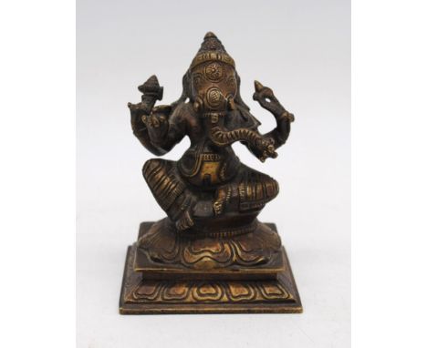 A bronze figure of Ganesh - height 12cm