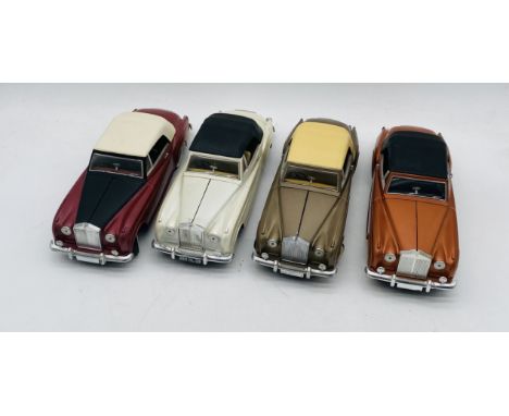 Four unboxed Solido Rolls Royce Silver Cloud II 1961 die-cast model cars - 1:20 scale