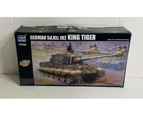 A boxed Trumpeter German Sd.Kfz.182 King Tiger Tank plastic model kit (1:16 Scale) - contents unchecked