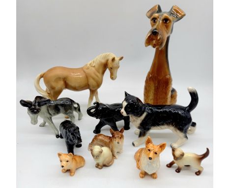 A Jemma Holland figure of an Airedale terrier, various Sylvac animals etc.