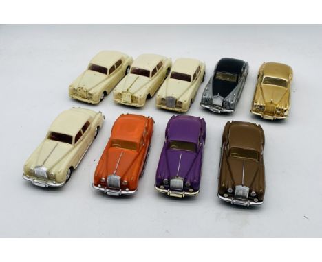 Nine vintage unboxed OK Toys (Hong Kong) Rolls Royce friction powered cars - some A/F