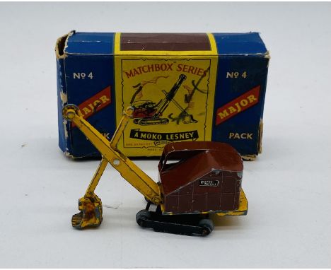 A vintage boxed Matchbox Series Moko Lesney Major No 4 Ruston Bucyrus die-cast model
