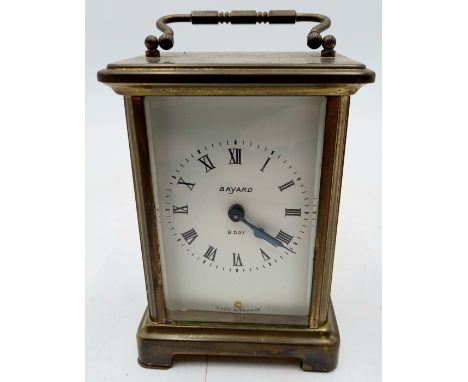 A French brass Bayard 8 day carriage clock