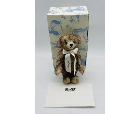 A limited edition boxed Steiff "Royal Baby Windsor" beige/brown tipped teddy bear with certificate (Numbered 186 of 1500) and