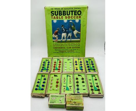 A collection of boxed Subbuteo football teams (all incomplete A/F), along with Subbuteo Club Edition box (only two goals and 