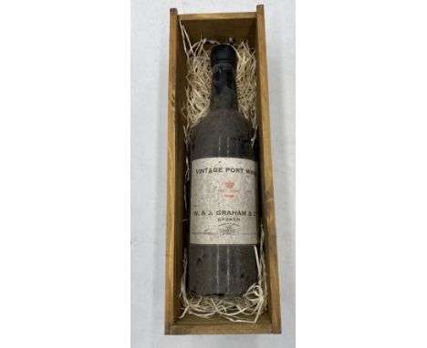 A bottle of W&J Graham "Vintage Port Wine", Finest Reserve 1966