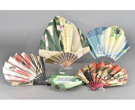 Collection of Art Deco Palmette Fans Advertising Alcohol, including a 'Champagne Irroy Reims' fan, printed with a design by A