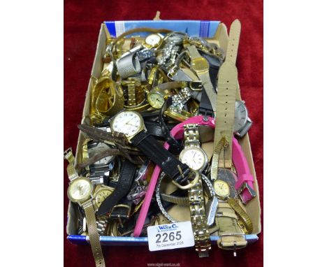 A quantity of ladies wristwatches to include: Lorus, Limit, Accurist, etc. and an Avia with rolled gold strap.