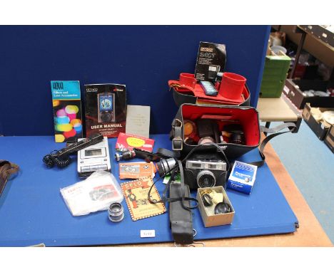 A large quantity of Cameras and equipment to include leather cased Zeiss Ikon, Polaroid land camera 1500, a Conway camera, Ze