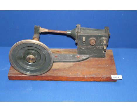A live-steam oscillating cylinder stationary engine marked "C.F. Palmer" most unusually having an adjustable stroke up to app