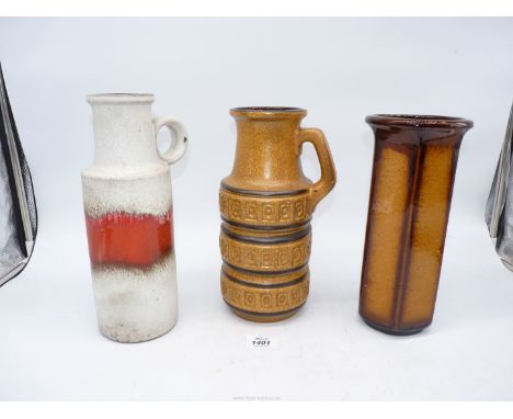 Three West German ceramic vases.