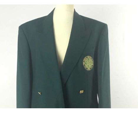 CELTIC F.C., CLUB BLAZER,  the breast with embroidered club crest, the double breast with four gilt metal Celtic F.C. buttons