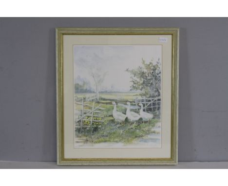 After A Wieringa, a limited edition Goose print 283/1000 signed in pencil, framed 48cm x 41cm