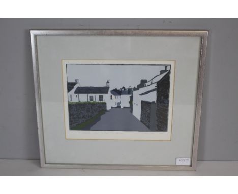 After Colin Davis. A limited edition screen print 'The Yorkshire Village of Dent' dated 1985, 16/25