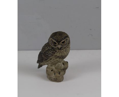 A Poole Pottery stoneware owl figure, incised B Linley Adams and impressed Factory mark 18cm