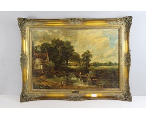 After John Constable 'The Haywain' colour print in moulded gilt frame 60cm x 80cm overall