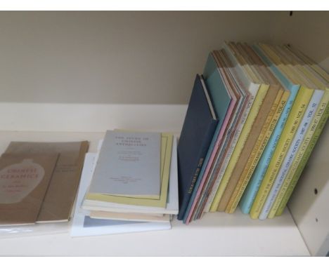 A collection of Oriental ceramic society books from 1949 together with Percival David Foundation of Chinese art catalogues fr
