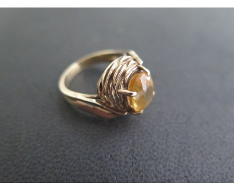 An 18ct yellow gold ring, size L/M, approx 5.8 grams, marked 18K, in generally good condition 