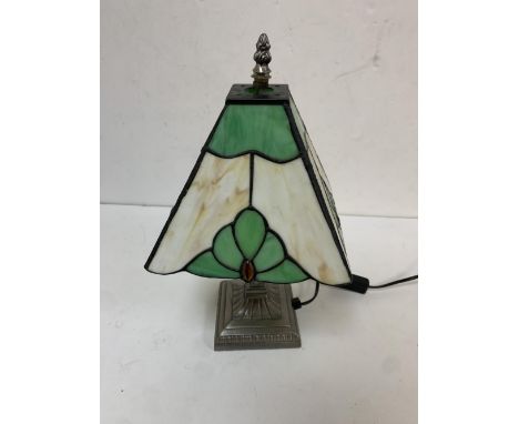 Small table lamp with Tiffany style lamp shade 