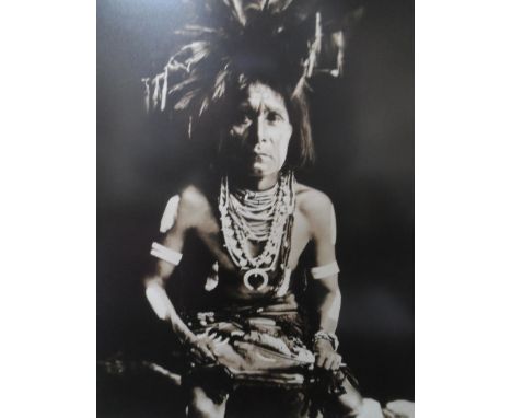 Limited edition (27/272) silver gelatin print with blind stamp of Snake Priest after Edward S. CURTIS (1868-1952), framed wit