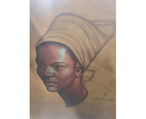 Vladimir Griegorov TRETCHIKOFF (1913-2006) - Rare 1965 print entitled "Zulu Maiden" complete with original pen signature by T