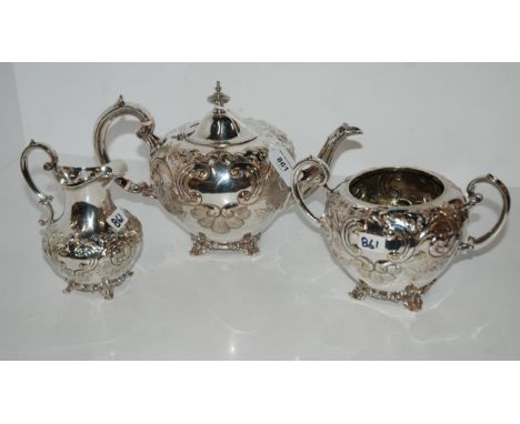 A three-piece silver plated tea service Condition report: Available upon request