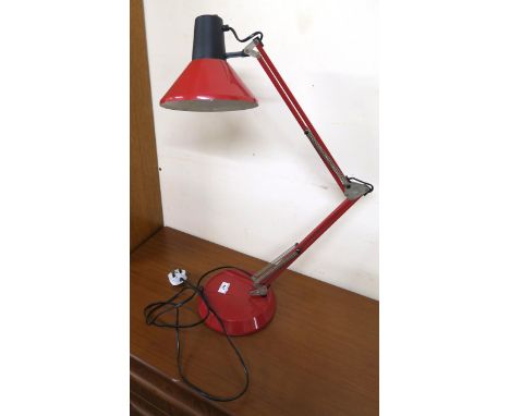 A contemporary red BHS lighting anglepoise style desk lamp Condition report: Available upon request