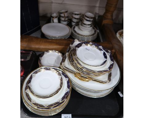 A lot comprising a Grosvenor Ye Olde English pattern part tea service &amp; Thomas Germany gilt rimmed serving &amp; side pla