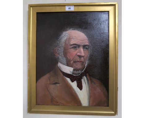 J MACNAB Portrait of William Ewart Gladstone FRS, FSS, signed, oil on canvas, dated, 1908, 45 x 35cm Condition report: Availa