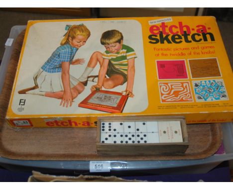 A box of various vintage games including Spirograph, Etch-a-Sketch etc Condition report: Available upon request