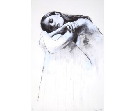 MARK DEMSTEADER (BRITISH CONTEMPORARY b.1963)  NATALIE SEATED  Print multiple, signed lower right and numbered (7/50), 60 x 4