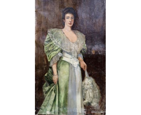 MANNER OF WILLIAM CLARK WONTNER&nbsp;Portrait of a lady, three quarter length, oil on canvas, 147 x 89cm Condition report: Av