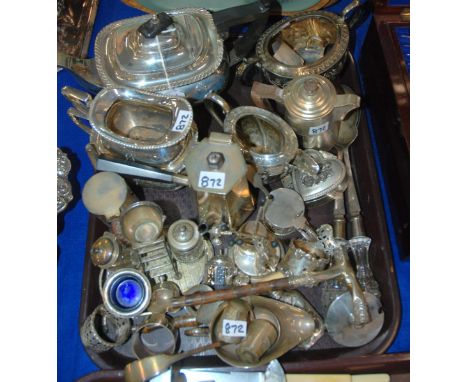 A tray lot of EP, tea service, condiments etc Condition report: Available upon request