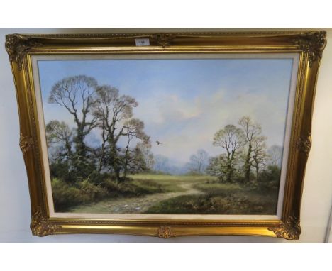 A framed limited edition print "Fangio The Maestro by Nicholas Watts", a framed print of horses and two contemporary framed o