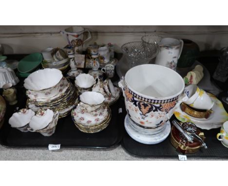 A lot comprising a Duchess China floral and gilt decorated part tea service, a Victorian Imari palette planter, a Chinoiserie