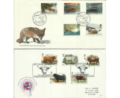 First Day cover collection. Red cover album with 45+ FDCs inc Benham, Covercraft and some clean better postmarked covers with