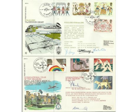 RAF RFDC collection. RFDC01 to 27 Black RAF Logoed Album of the RFDC series of Official First Day signed covers 1981 - 1984. 