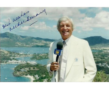 Richie Benaud signed 7 x 5 colour portrait photo. Few tape marks to back. Good condition 