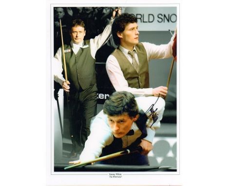 Jimmy White signed colour 16 x 12 snooker photo. Jimmy White, MBE was born in Tooting, South London, on May 2nd 1962 as James