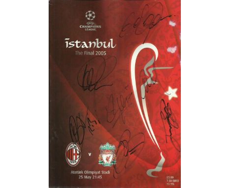 Liverpool Legends 2005 Champions League final programme signed by seven of the players inc Steven Gerrard, Good condition 