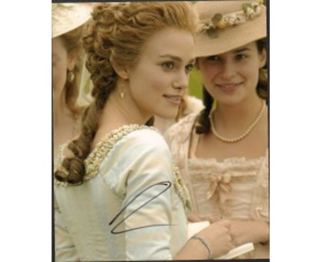 Keira Knightley signed 14 x 12 inch stunning colour photo in period costume. British actress. She began acting as a child on 